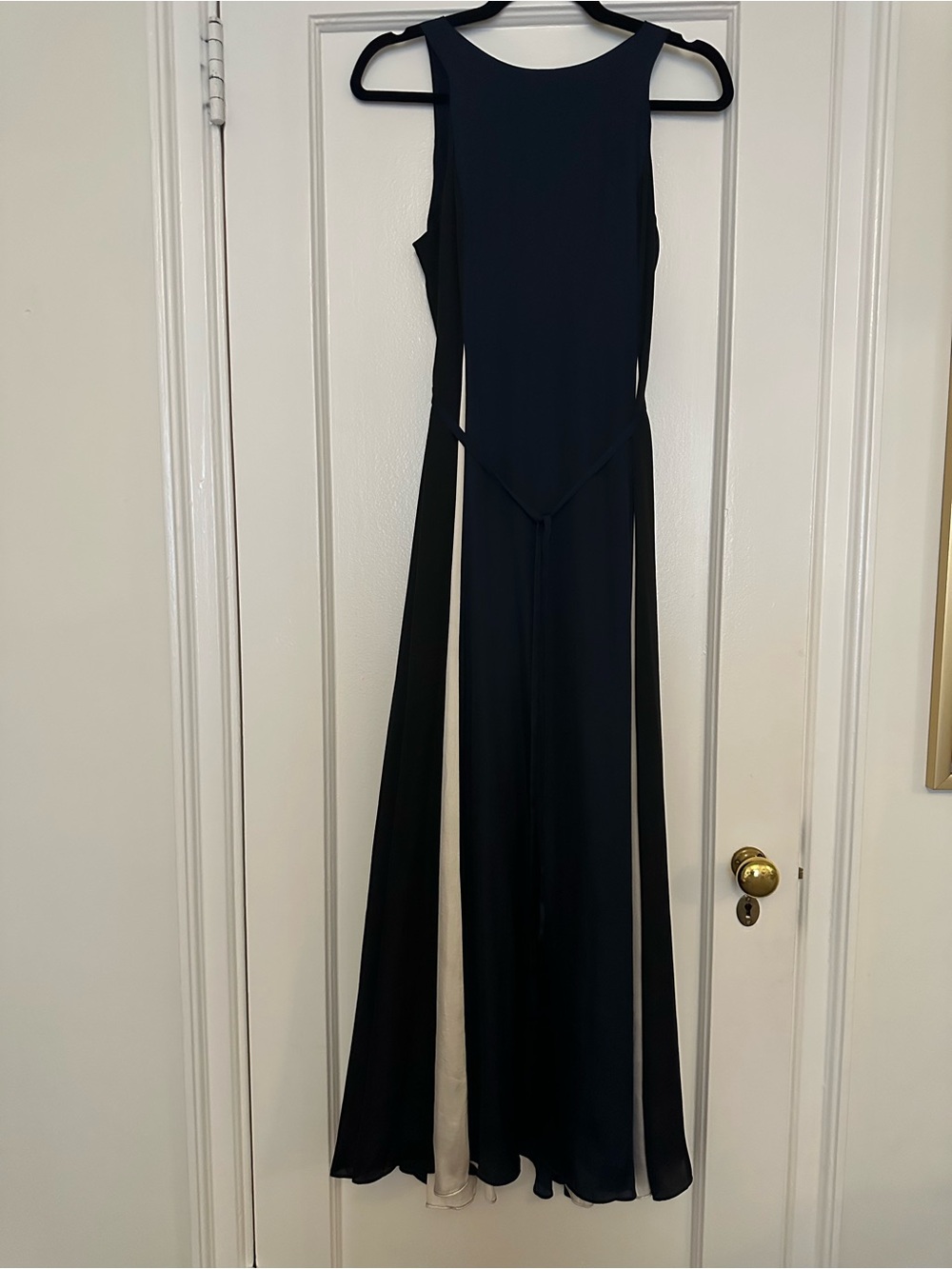 Banana Republic Navy and Cream Maxi Evening Dress